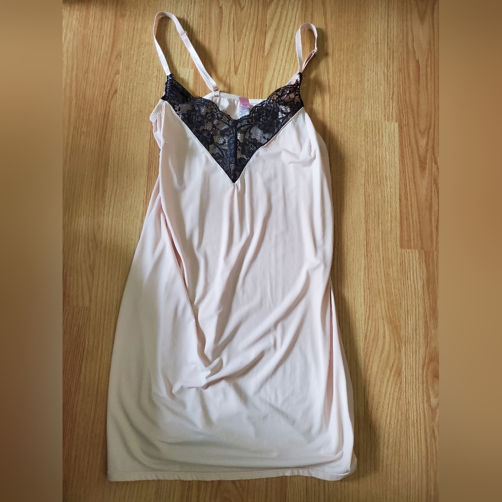Jezebel Pink and Black Lace Chemise